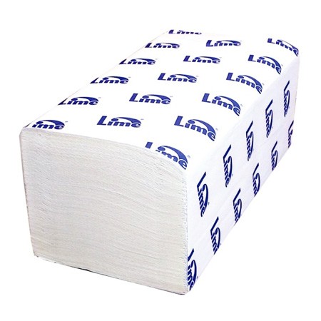 Листовые бумажные полотенца Lime, V, 200 л, 2 слоя, белые